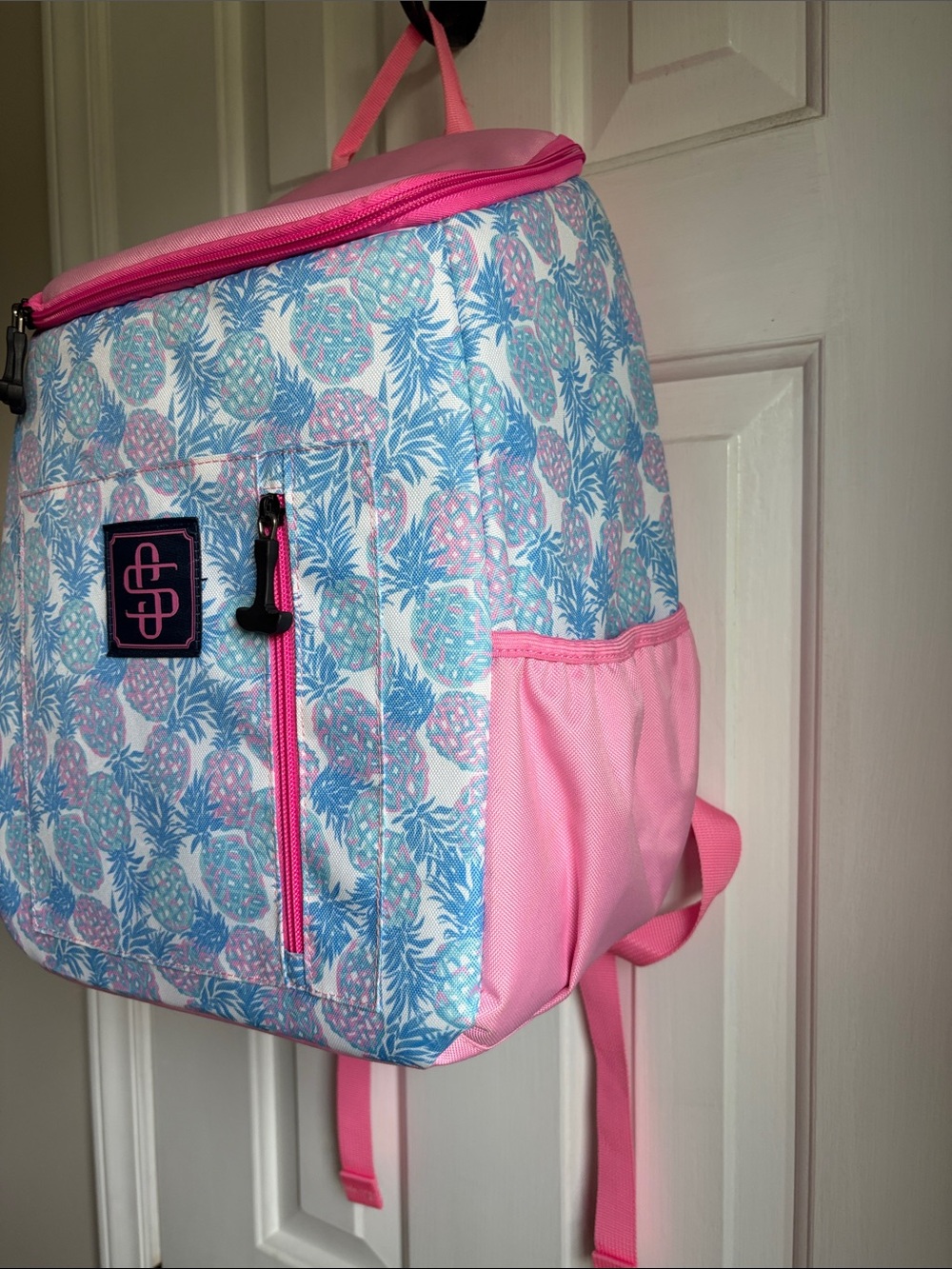 Simply Southern Juneshine Insulated Cooler Backpack Pink Blue Pineapple Like New - Picture 3 of 8